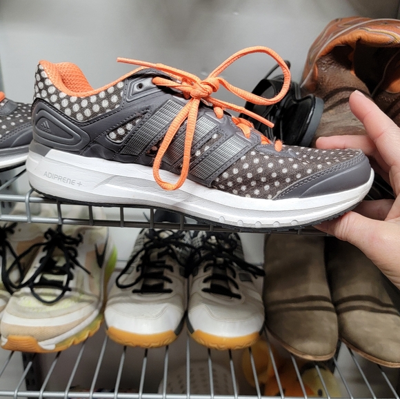 Adidas Gray and Orange Sneakers size 8 - Picture 2 of 4